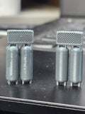 HO SCALE TWIN TANK UPRIGHT AIR COMPRESSORS (4 PER PACK)